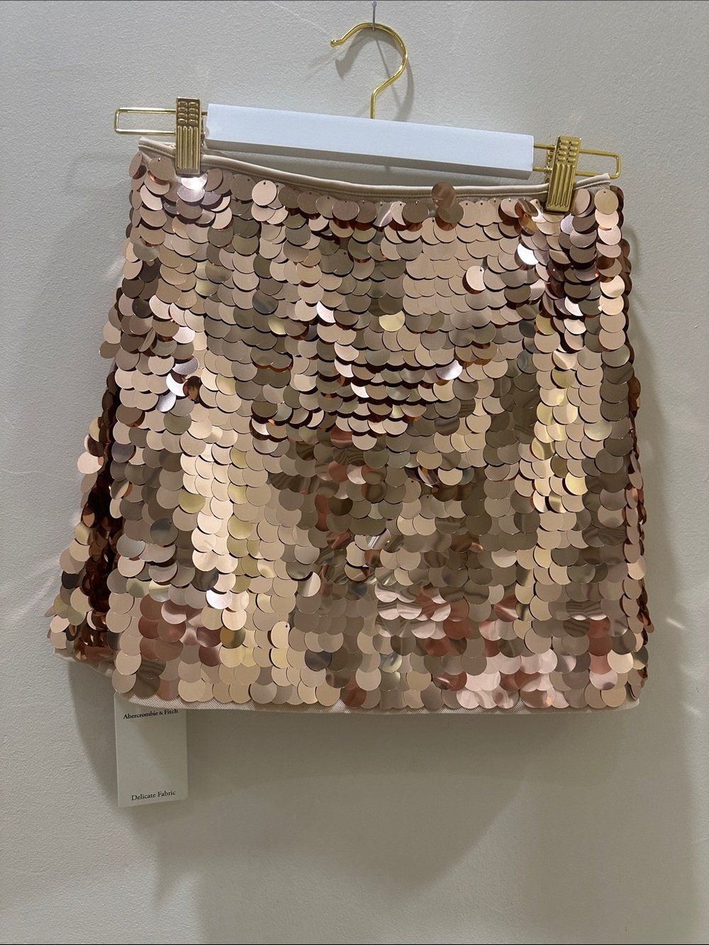 Abercrombie & Fitch Rose Gold Sequin Mini Skirt